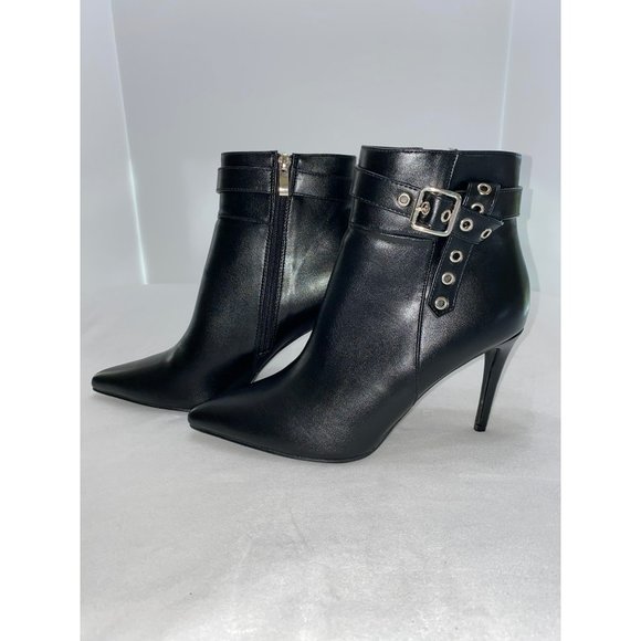 New Lulus Senne Black Pointed Toe High Heel Ankle Booties Size 9 - Picture 12 of 12